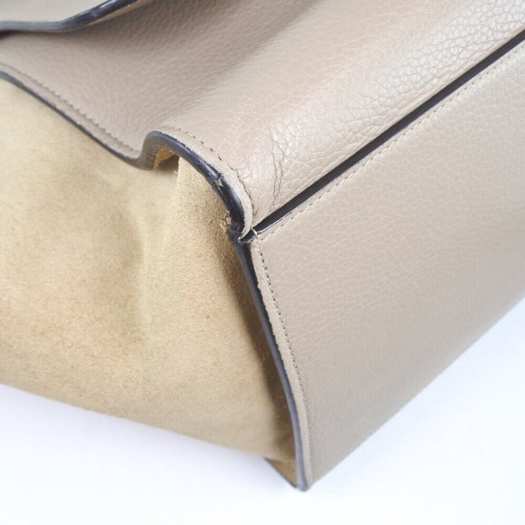 CELINE 2WAYShoulder Trapeze Handbag Dune gray leather - Picture 9 of 12